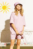 KNIT OVERSIZE TEE SHIRT AN SHORTS CASUAL BIKER SET - Pikemla