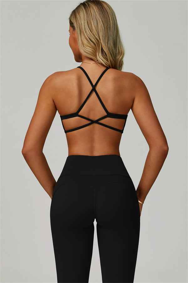 The Bold Cross Back Sports Bra Flared Leggings 2-Piece Set