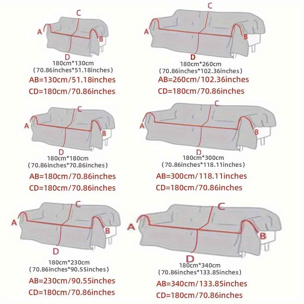 Boho Chic Double-sided Chenille Sofa Cover with Tassels - All-Season