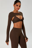 The Ember Sports Bra Crop Top Flared Leggings 3-Piece Set