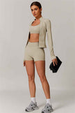 The Nova Luxe Jacket Sports Bra Shorts 3-Piece Set