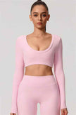 The Nestle Long Sleeve Crop Top Straight Leg Pants 2-Piece Set