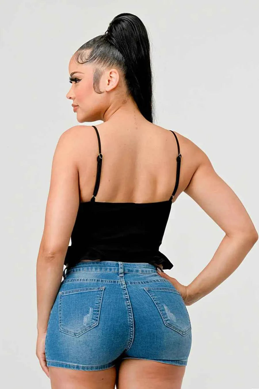 SUPER SOFT SCUBA SIDE FRILLED CAMI BODYSUIT
