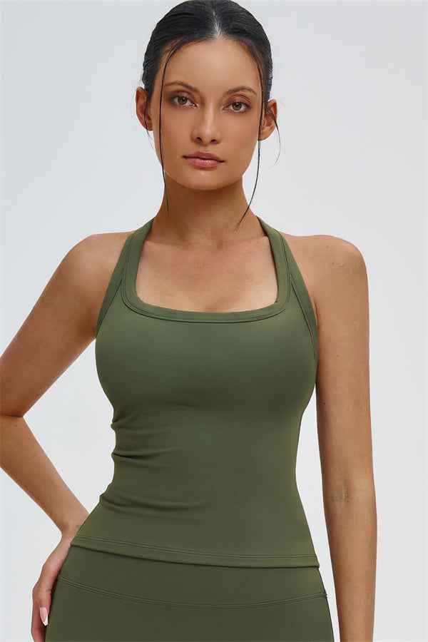 The Slate Y-Back Top Flared Leggings 2-Piece Set