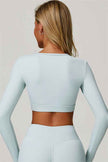 The Lavish Long Sleeve Cut-out Crop Top Tennis Skirt 2-Piece Set