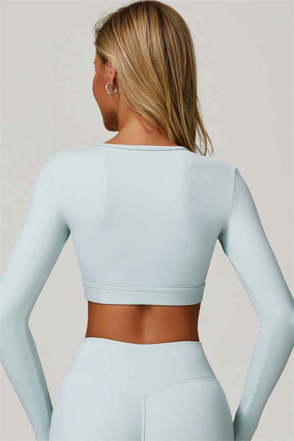 The Lavish Long Sleeve Cut-out Crop Top Leggings 2-Piece Set