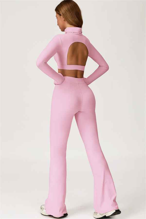 The Axis Crop Top Flared Leggings 2-Piece Set