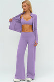 The Twirl Zip Jacket Sports Bra New Straight Leg Pants 3-Piece Set