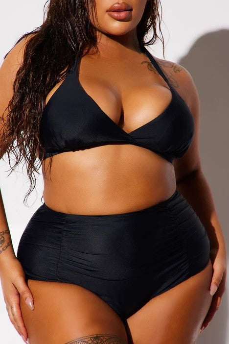 Two Piece High Waist Bikini -Plus Sized - Pikemla