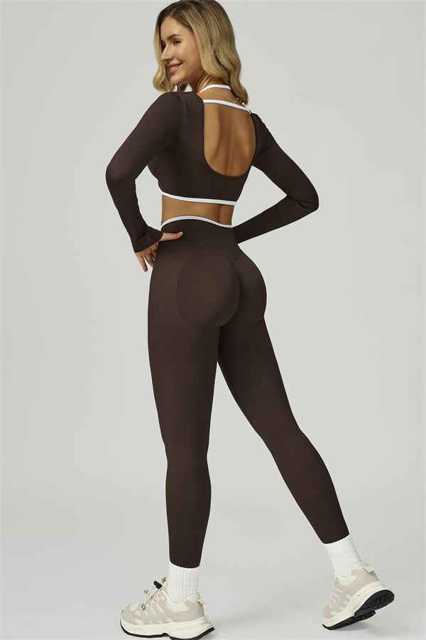 The Prime Line Long Sleeve Crop Top Leggings 2-Piece Set