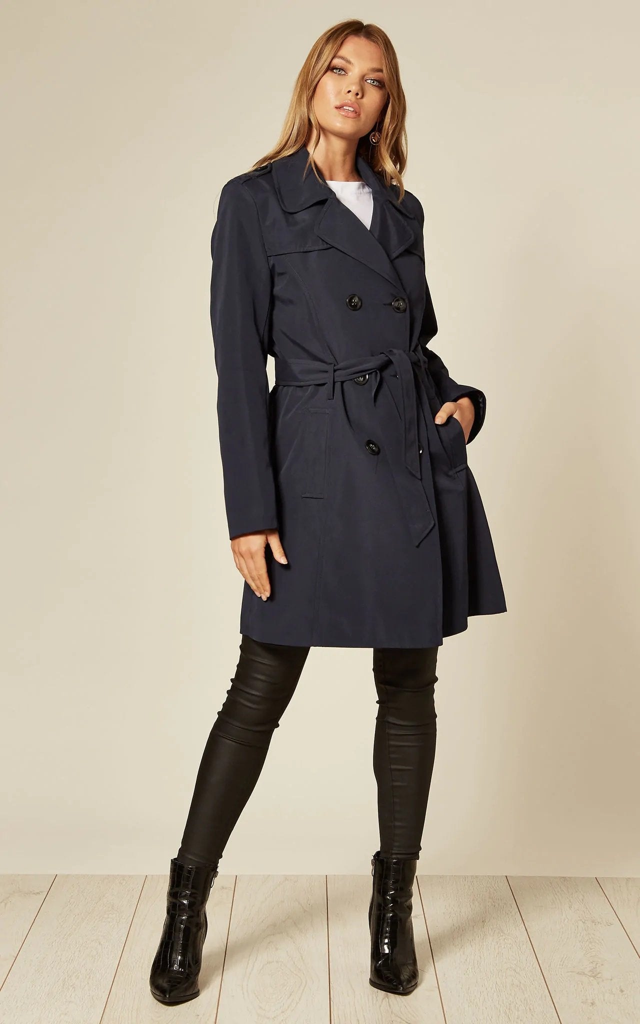 Spring/Summer Military Double Breasted Trench Coat (9049-SP) - Pikemla