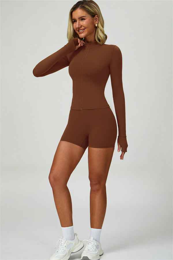 The Seraphine Jacket Sports Bra Shorts 3-Piece Set