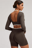 The Elevate Long Sleeve Crop top Shorts 2-Piece Set