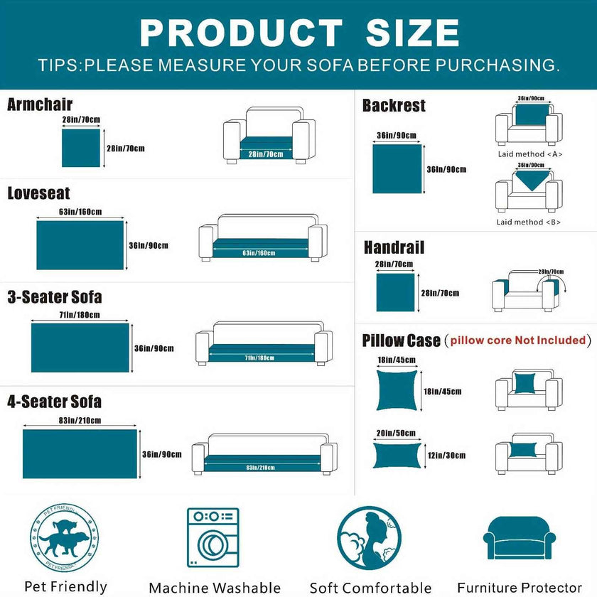 Boho Couch Cover - Chic Snow Chenille Sofa Slipcover