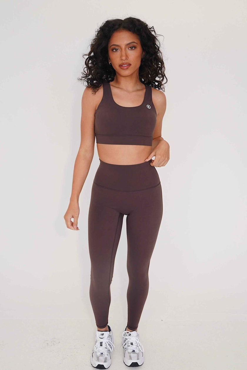 I am Beautifully Radiant Quick Dry Coffee Sports Bra