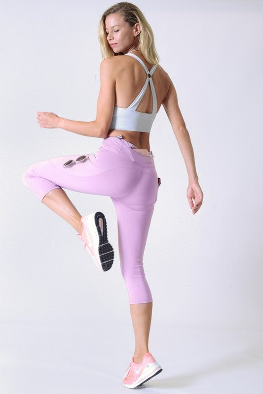 High Waist Tech Pocket Workout Capri Leggings - Pikemla