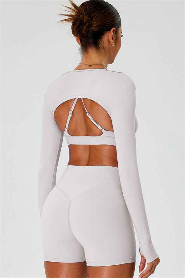 The Ember Sports Bra Crop Top Shorts 3-Piece Set