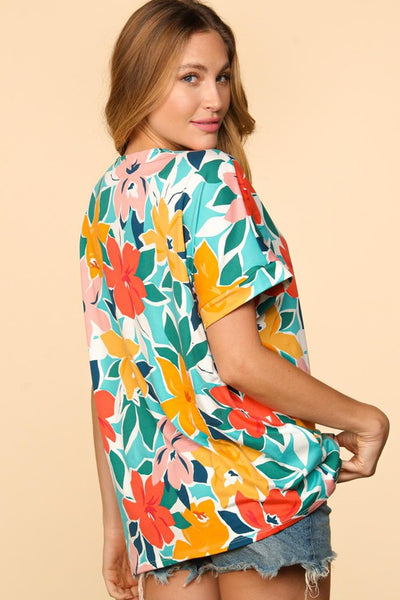 Plus Sized Floral Loose Fit Top - Pikemla