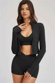 The Sizzle Zip Jacket Sports Bra Shorts 3-Piece Set