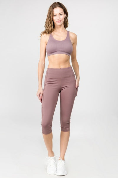 High Waist Tech Pocket Workout Capri Leggings - Pikemla