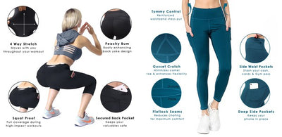 High Waist Tech Pocket Workout Capri Leggings - Pikemla