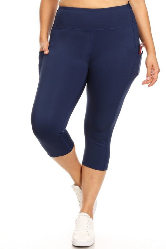 High Waist Tech Pocket Workout Capri Leggings - Pikemla