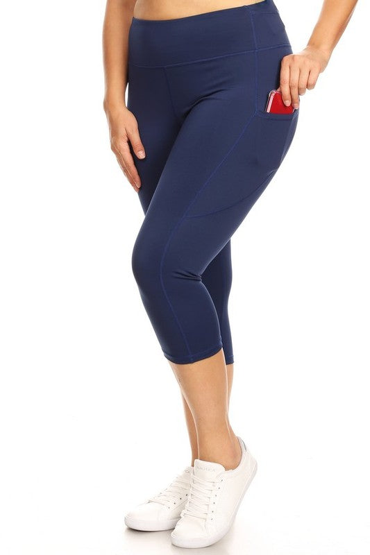 High Waist Tech Pocket Workout Capri Leggings - Pikemla