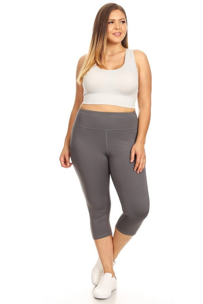 High Waist Tech Pocket Workout Capri Leggings - Pikemla