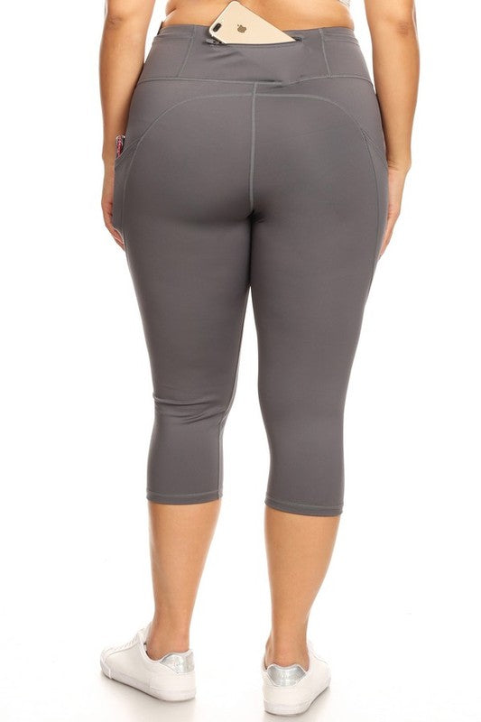 High Waist Tech Pocket Workout Capri Leggings - Pikemla