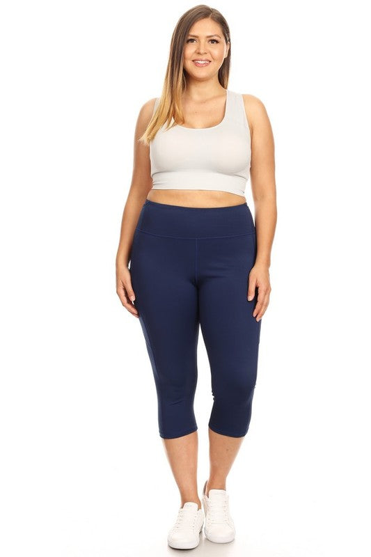 High Waist Tech Pocket Workout Capri Leggings - Pikemla