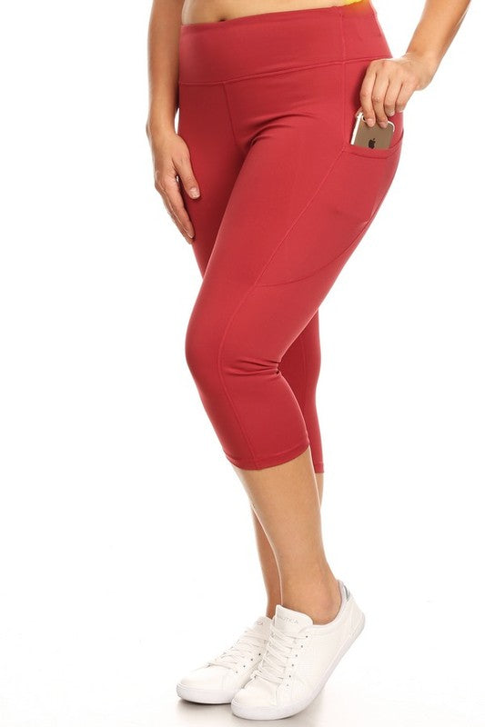 High Waist Tech Pocket Workout Capri Leggings - Pikemla