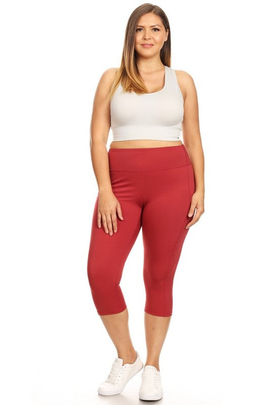 High Waist Tech Pocket Workout Capri Leggings - Pikemla