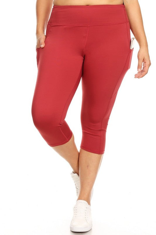 High Waist Tech Pocket Workout Capri Leggings - Pikemla