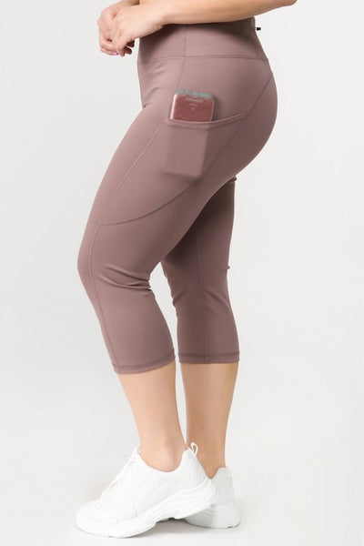 High Waist Tech Pocket Workout Capri Leggings - Pikemla