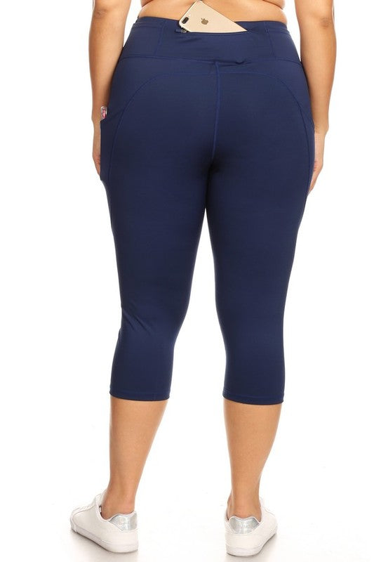 High Waist Tech Pocket Workout Capri Leggings - Pikemla