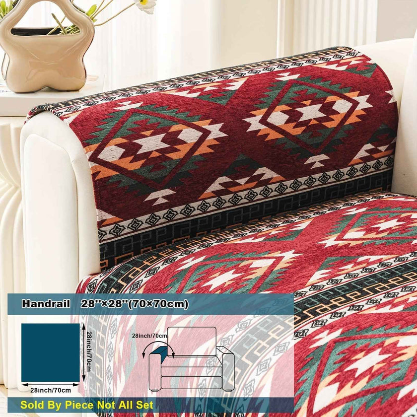 Boho Couch Cover - Chic Snow Chenille Sofa Slipcover