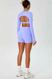 The Ember Sports Bra Crop Top Shorts 3-Piece Set