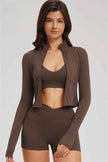 The Sizzle Zip Jacket Sports Bra Shorts 3-Piece Set
