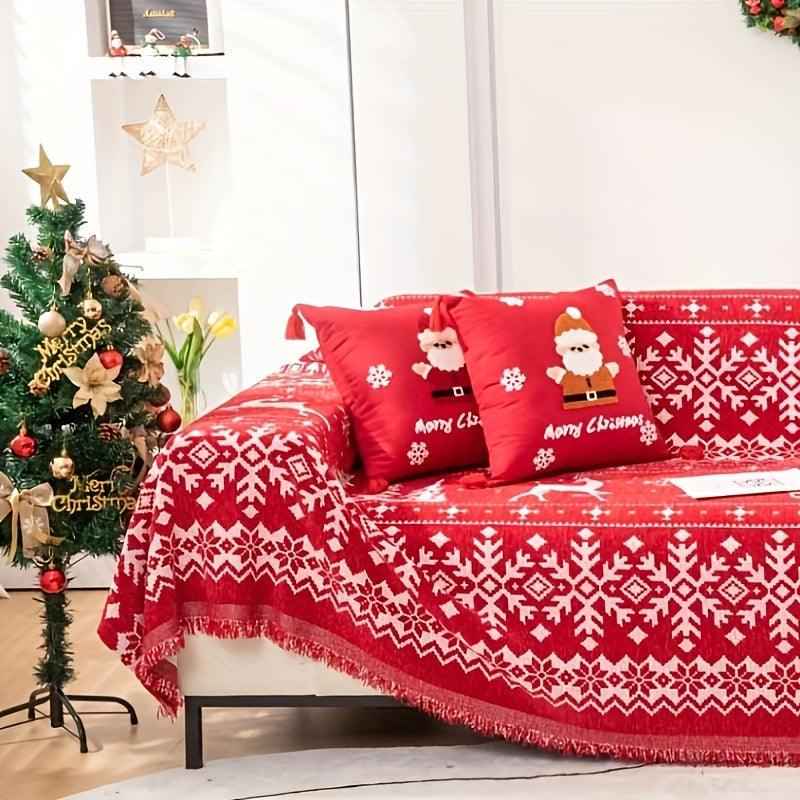 Festive Red Christmas Sofa Cover | Slipcovers for Couches (1-4 Seats)