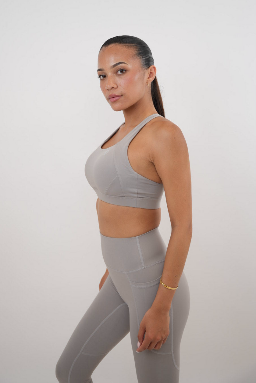 I Am Glowing Frosty Gray Quick Dry Butter Bra