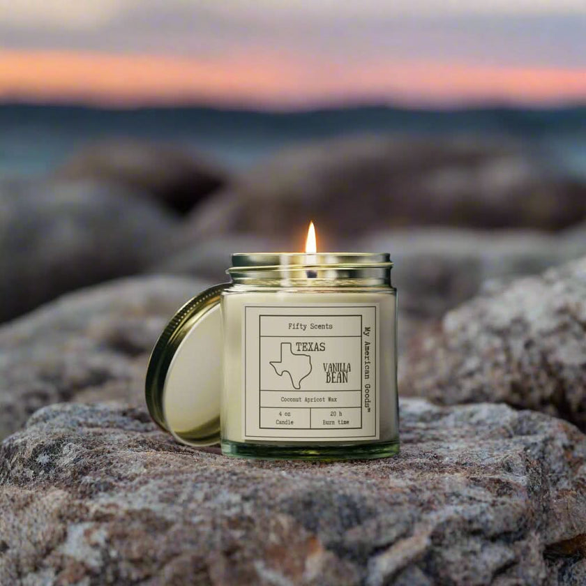 Texas - Vanilla Bean Scented Candle - Coconut Apricot Wax