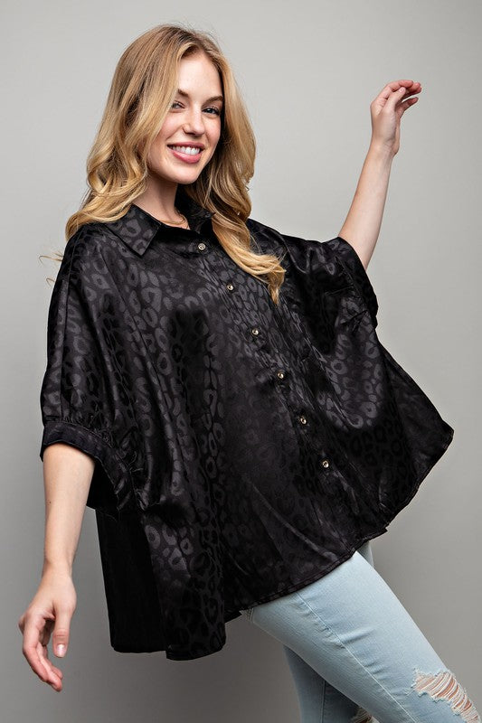 Satin Button Down Top - Pikemla