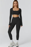 The Reign Long Sleeve Crop Top Leggings 2-Piece Set