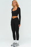 The Lushness Long Sleeve Crop top Leggings 2-Piece Set