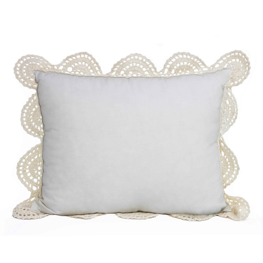 Hand Made Crochet Cotton Boudoir Pillow