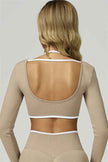 The Prime Line Long Sleeve Crop Top Shorts 2-Piece Set