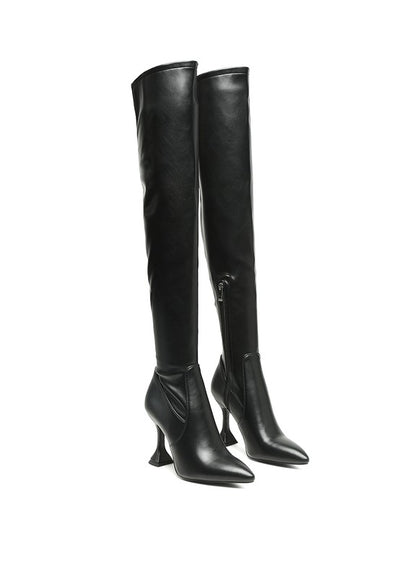 BRANDY OVER THE KNEE HIGH HEELED BOOTS - Pikemla