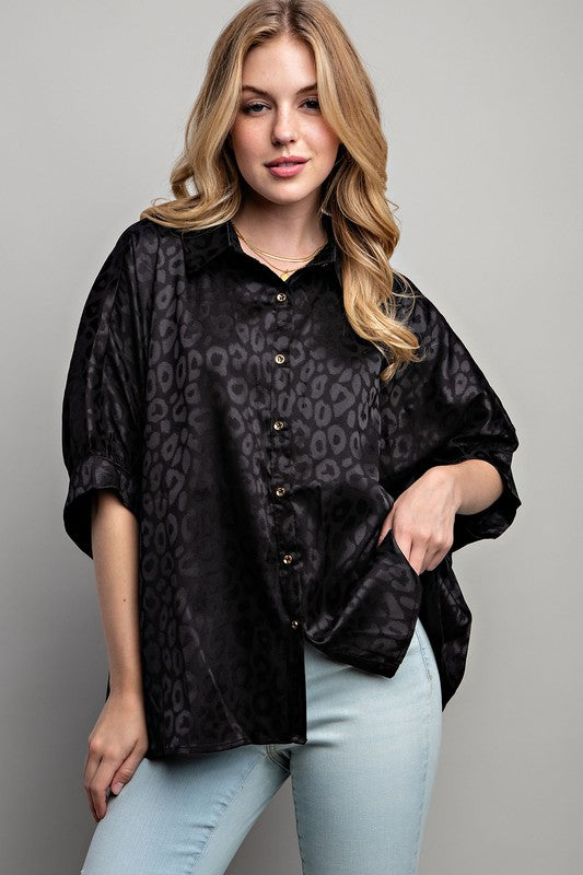 Satin Button Down Top - Pikemla