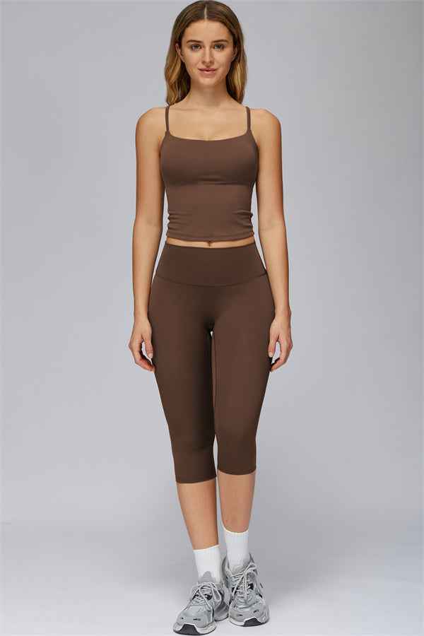 The FlexCore Crop Tank Capri Leggings 2-Piece Set