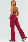 The Lushness Y-Back Sports Bra Flared Leggings 2-Piece Set